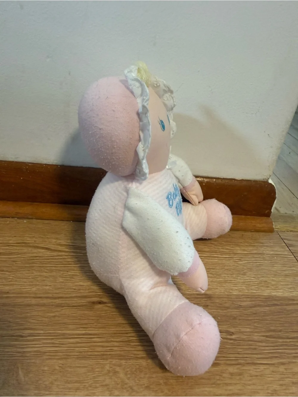 Vintage Y2K Baby Oshkosh B'gosh First Doll Blonde Yarn Hair Lovey 90s Toy Soft